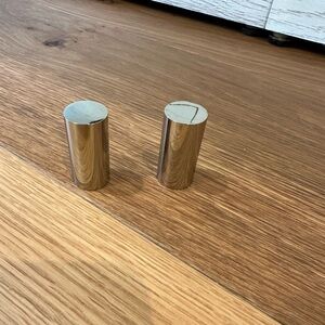 ^ Set of 2 Silver Lamp Drum Style Finials (1.5 inches long and 3/4 inch diameter